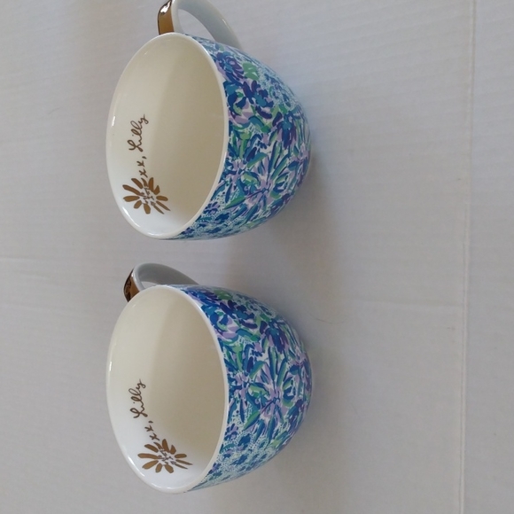 Blue Lilly Pulitzer Coffee Mugs Ceramic Floral - Picture 1 of 6